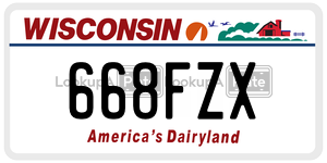 668FZX  license plate in WI