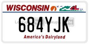 684YJK  license plate in WI
