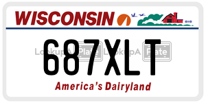 687XLT  license plate in WI