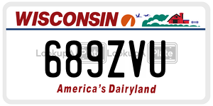 689ZVU  license plate in WI