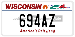 694AZ  license plate in WI