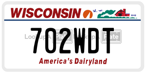 702WDT license plate in Wisconsin