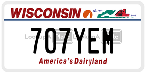 707YEM  license plate in WI