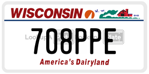 708PPE  license plate in WI