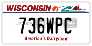 736WPC  license plate in WI