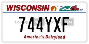 744YXF  license plate in WI