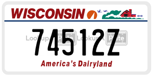 74512Z  license plate in WI