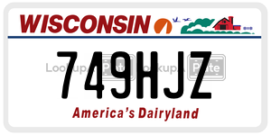 749HJZ  license plate in WI