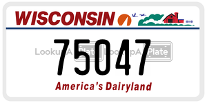 75047  license plate in WI