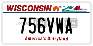 756VWA  license plate in WI