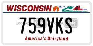 759VKS  license plate in WI