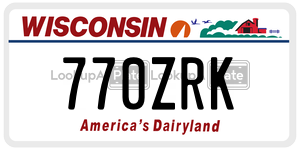 770ZRK license plate in Wisconsin
