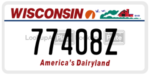 77408Z license plate in Wisconsin
