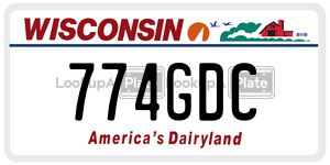 774GDC  license plate in WI