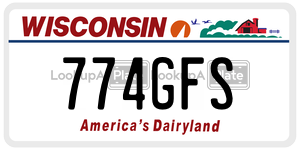 774GFS  license plate in WI