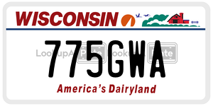 775GWA  license plate in WI