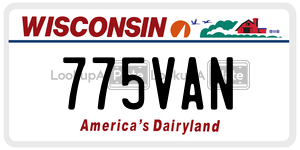 775VAN  license plate in WI