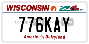 776KAY  license plate in WI