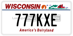 777KXE  license plate in WI