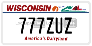 777ZUZ license plate in Wisconsin