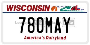 780MAY  license plate in WI