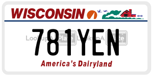 781YEN  license plate in WI