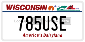 785USE  license plate in WI