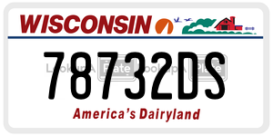 78732DS  license plate in WI