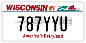 787YYU  license plate in WI