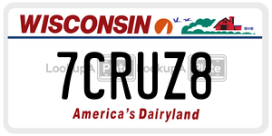 7CRUZ8  license plate in WI