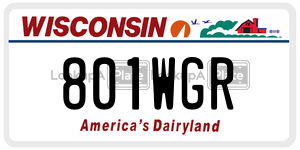 801WGR license plate in Wisconsin