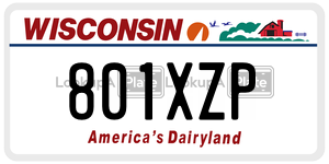 801XZP  license plate in WI