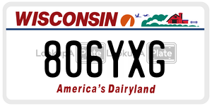 806YXG  license plate in WI