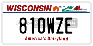 810WZE  license plate in WI