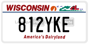 812YKE  license plate in WI