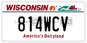 814WCV  license plate in WI
