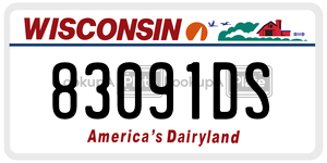 83091DS  license plate in WI