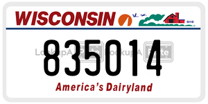 835014  license plate in WI