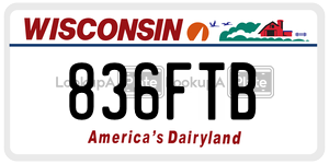 836FTB  license plate in WI