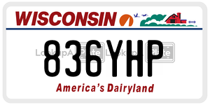836YHP  license plate in WI