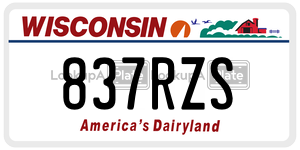 837RZS  license plate in WI