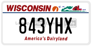 843YHX  license plate in WI
