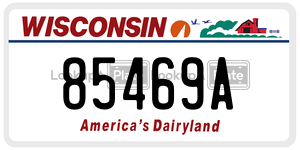 85469A  license plate in WI