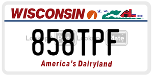 858TPF  license plate in WI