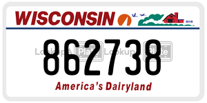 862738  license plate in WI