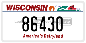 86430  license plate in WI