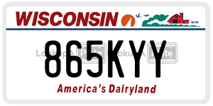 865KYY  license plate in WI