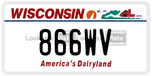 866WV license plate in Wisconsin