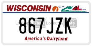867JZK  license plate in WI