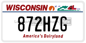 872HZG  license plate in WI